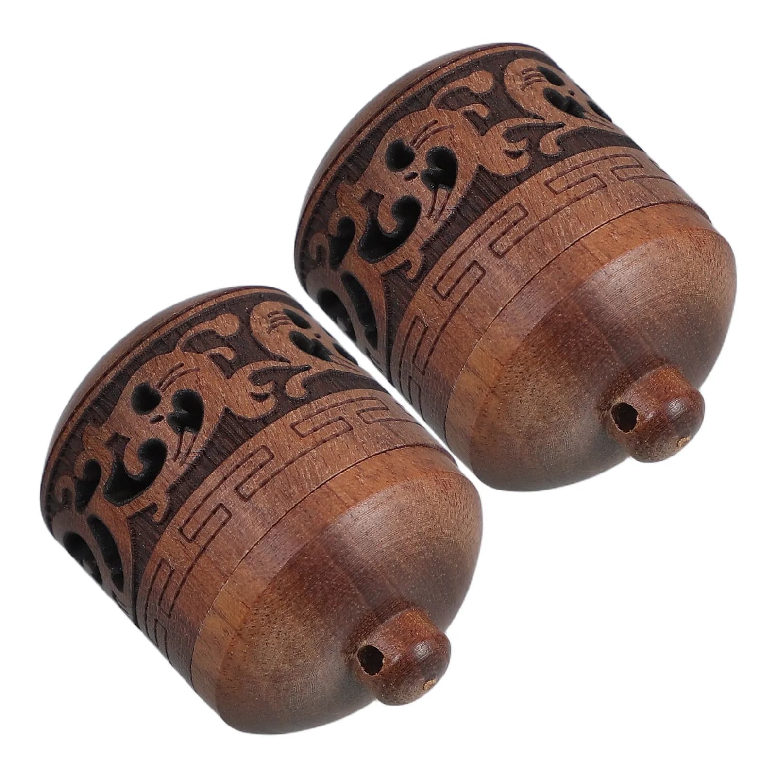 2Pcs Openable Wooden Lantern Shape Scent Ball Bottle Carved Retro Decorative Aroma Pendant DIY Keychain Home Office Diffuser