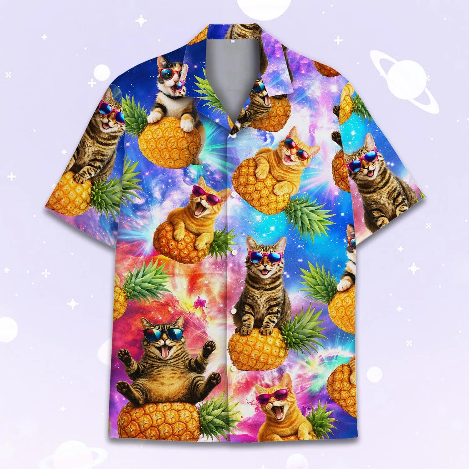 3D Printed Cartoon Black Cat Hawaiian Beach Shirt For Unisex Summer Vacation Button Down Lapel Shirts Cool Short Sleeve Blouse
