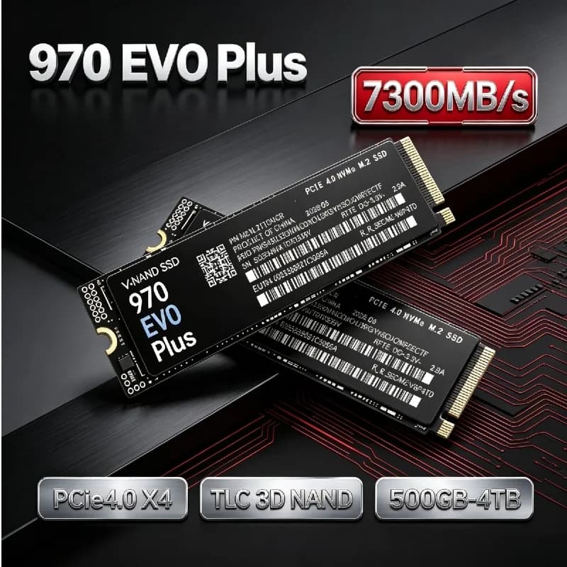 970 EVO Plus Solid State Disk M.2 2280 NVMe PCIe 4.0 x4 TLC 3D NAND 7300MB/s High-Speed SSD 500GB-4TB for PS5 PC Laptop