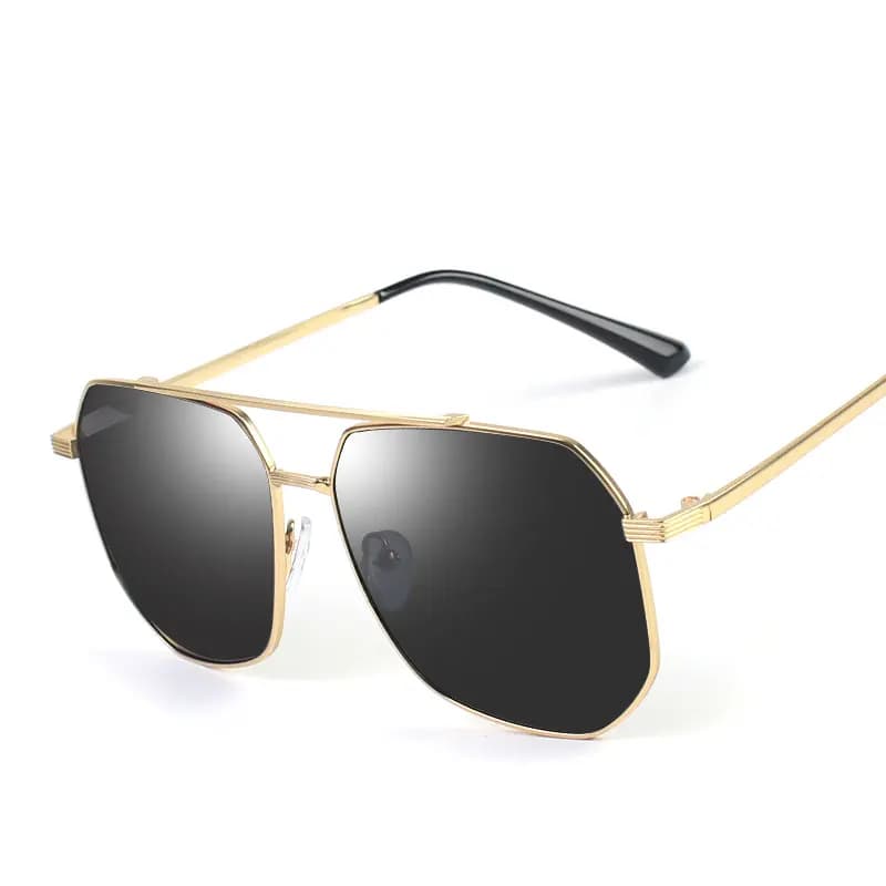 Occhiali da sole polarizzati da donna per uomo Pesca poligonale in metallo Guida Occhiali da sole polarizzati Lenti TAC Antiriflesso UV