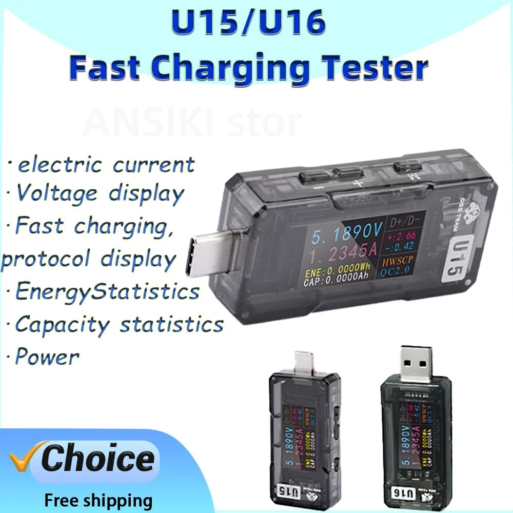 Tester di Precisione USB OSS U15/U16 per Ricarica Rapida, Rilevamento di Tensione e Corrente PD2.0/QC3.0 per Dispositivi Mobili