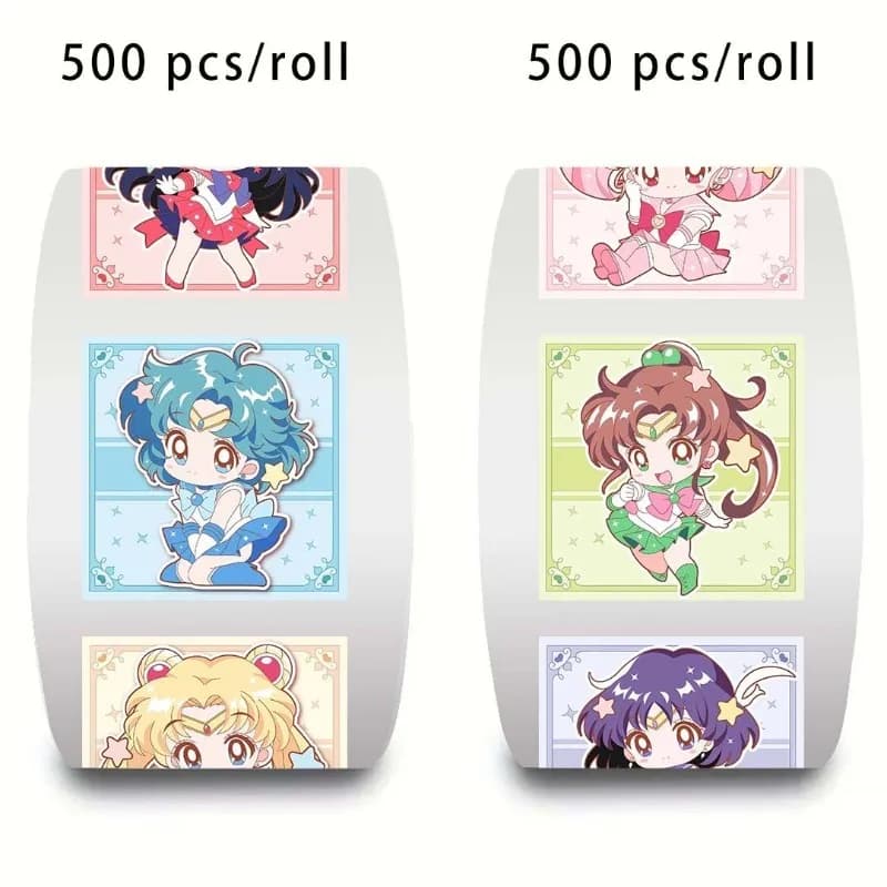 500 sheets/roll new style Sailor Moon Tsukino Usagi roll stickers cartoon animation creative decorative stickers festival gift