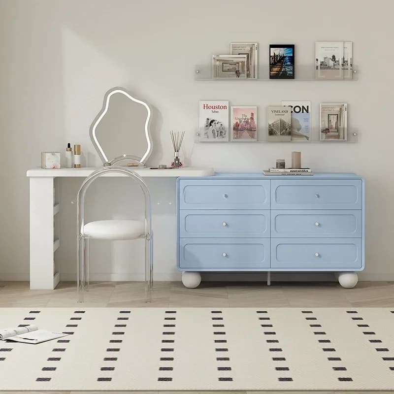 Organizzatore Cassetti Vanity Table Storage Blu Nordic Makeup Desk Camera da letto Vanity Girl Cabinet Mobili Coiffeuse ad angolo di lusso