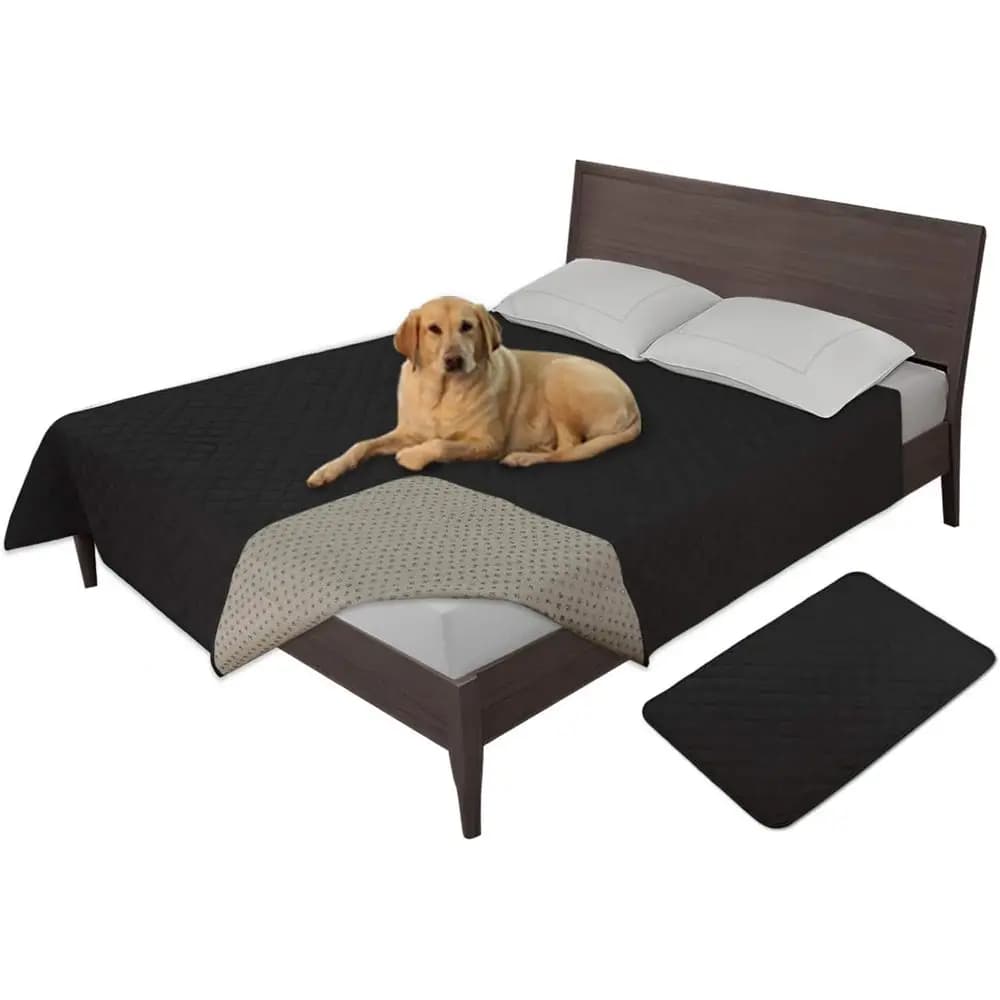 Bed Cover for Dogs 100% Waterproof, Non-slip Cover for Pets, Sofa Washable Cover, Replacement Cover (86x82 inch, Black)