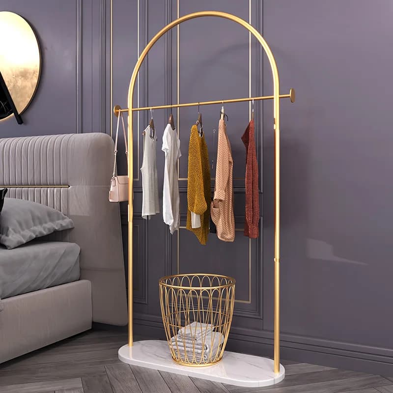 Nordic Floor Metal Clothes Hanger Golden clothes rack for storing clothes Modern dress rack Pared Accessories for home