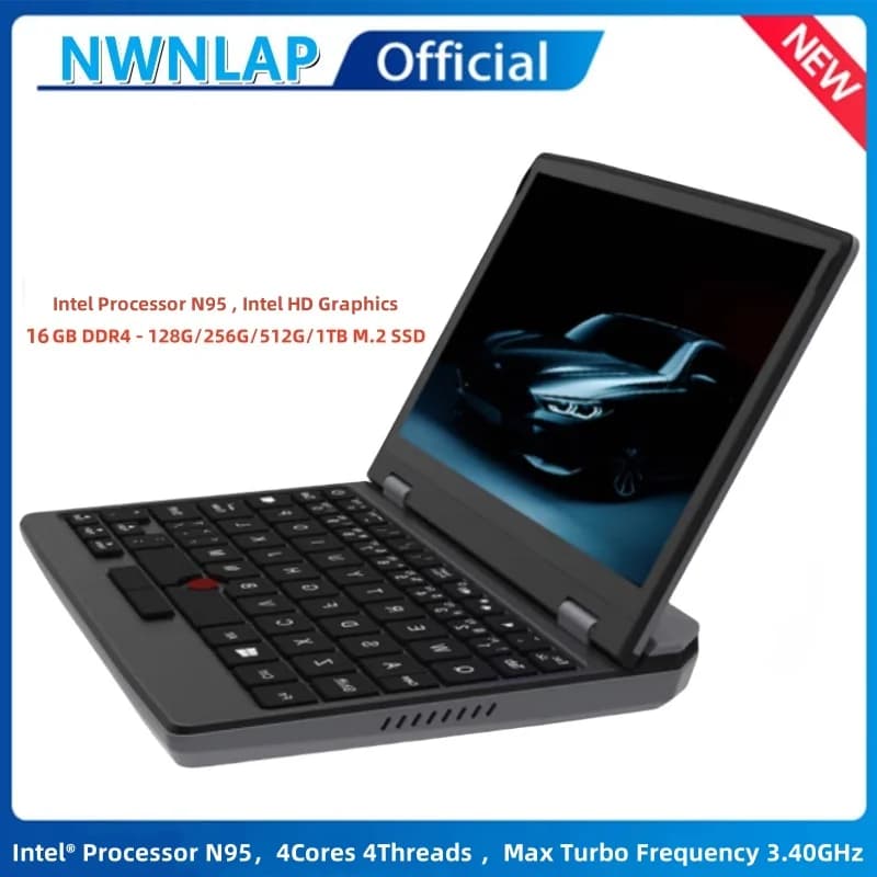 Mini laptop da 7 pollici Intel N95 Notebook Touch Screen Netbook portatile Windows 11 Mini PC Micro computer Bluetooth 4.2 16GB 1TB