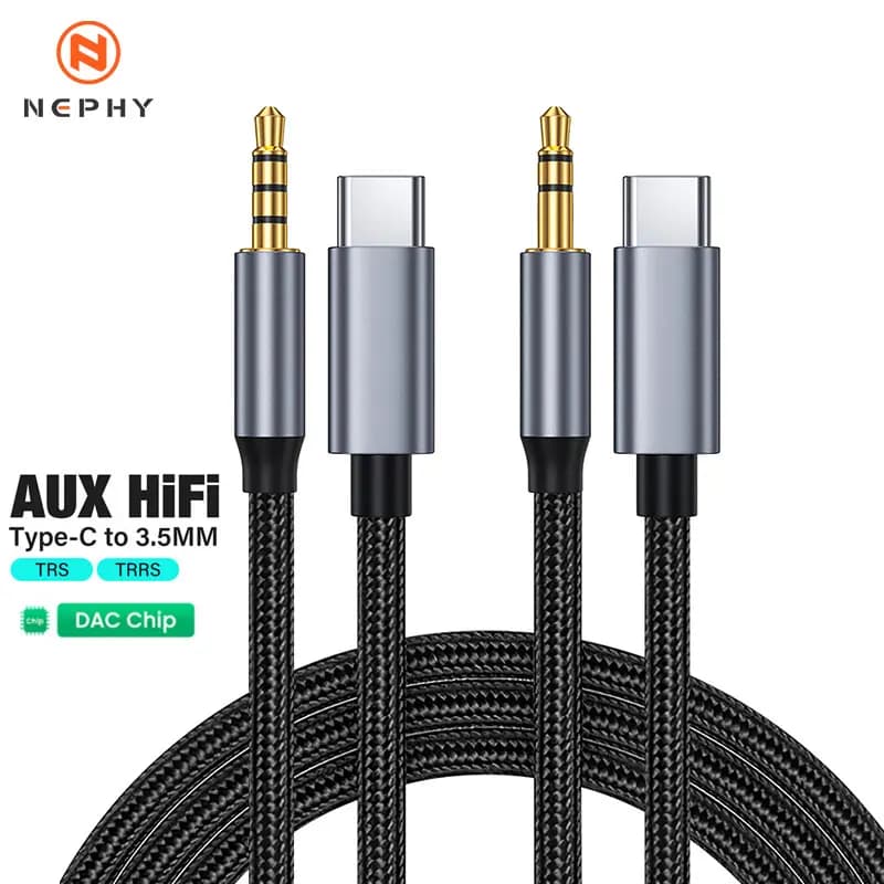 Adattatore jack Aux da USB C a 3,5 mm da 1 m 2 m 3 m Altoparlante e cuffie Cavo splitter audio Aux da 3,5 mm Jack 3 5 per iPhone Huawei Xiaomi