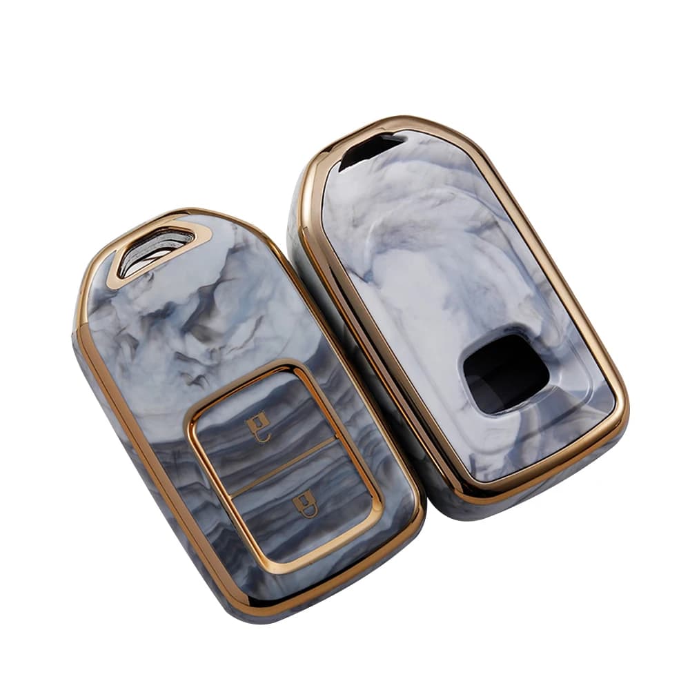 Custodia protettiva per chiave auto Custodia protettiva Giacca in pelle per Honda Pilot Passport CRV Civic Accord Smart Key 2 pulsanti 1PC