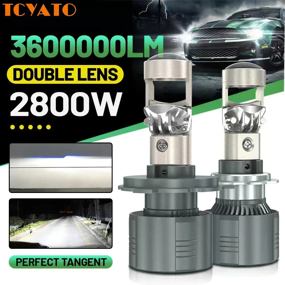 TCYATO H4 H7 H11 LED Auto Faro Mini Lente Del Proiettore H8 H9 9005 9006 3600000LM Auto Fascio Alto Basso Lampadina Canbus per Auto 12V 24V