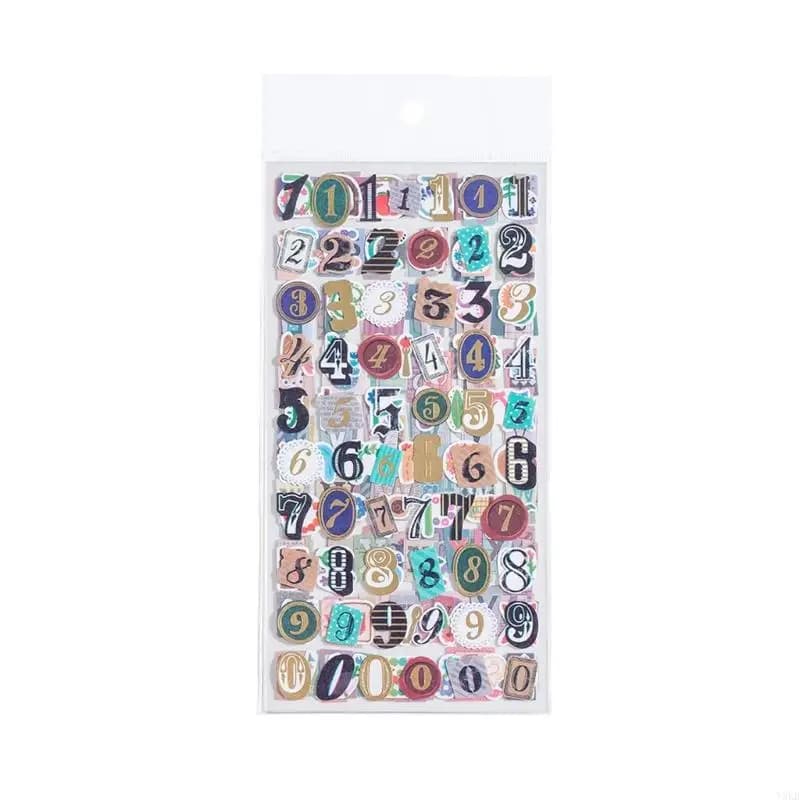 Y5LB Adesivo con lettere e numeri Adesivo decorativo per journaling per scrapbooking Notebook Planner Abbellimento della del