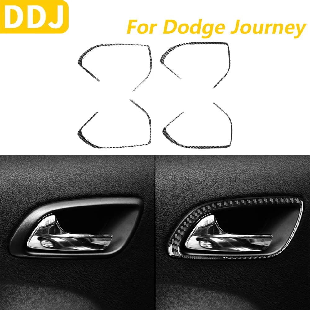 For Dodge Journey 2011-2017 In Carbon Fiber Front Rear Handle Interior Door Frame Panel Cover Panel Trim Accessories Auto Decoration Wall decal