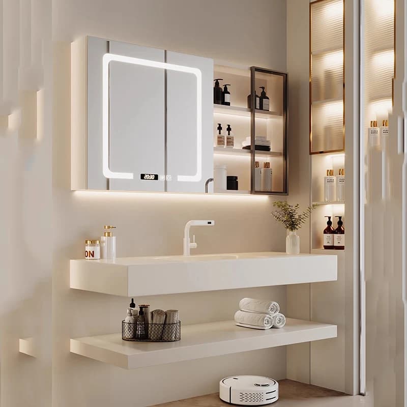 Disinfettare l'armadietto da bagno di lusso Organizzatore Ripiani per specchi Lavandino Armadio Gadget Moderni per la cura della pelle Archivadores Mobili per la casa