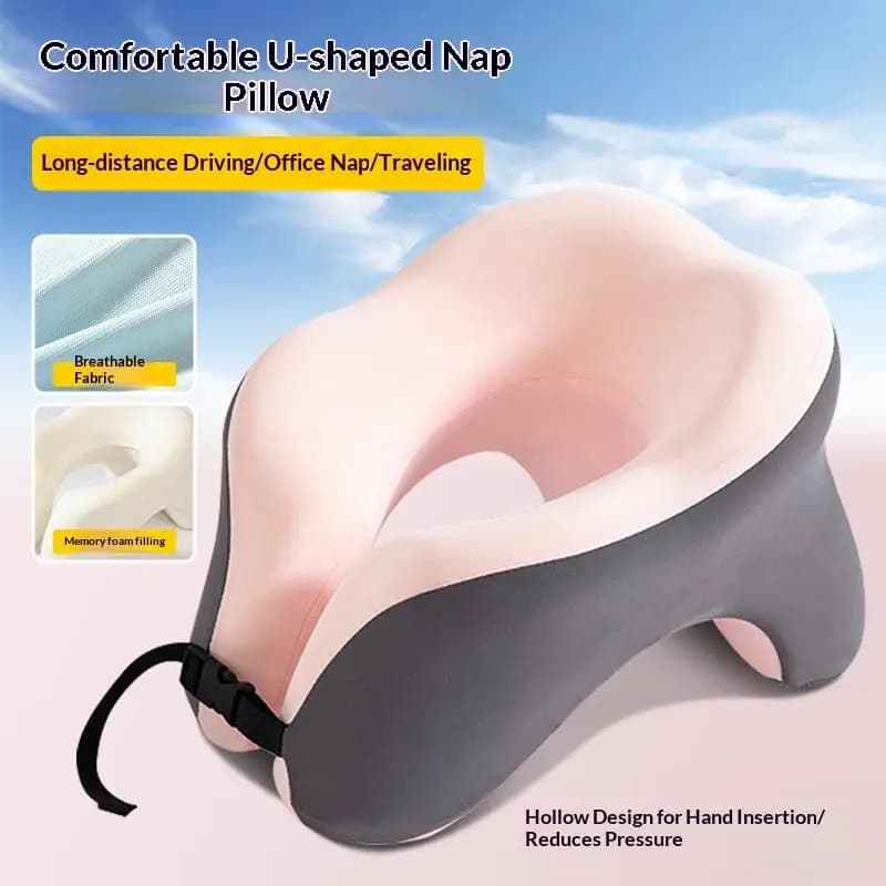 Portable U-shaped Travel Pillow Memory Foam Sleeping Pillows Office Nap Pillow Car Airplane Neck Cushion Ergonomic Head Support