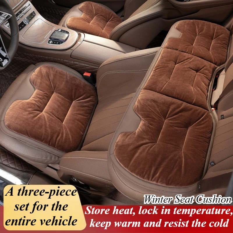 For Luxury Cars Universal Heated Seat Covers 3-Piece Set Front Rear Plush Fleece Winter Warm Car Seat Covers Auto Heating Pad