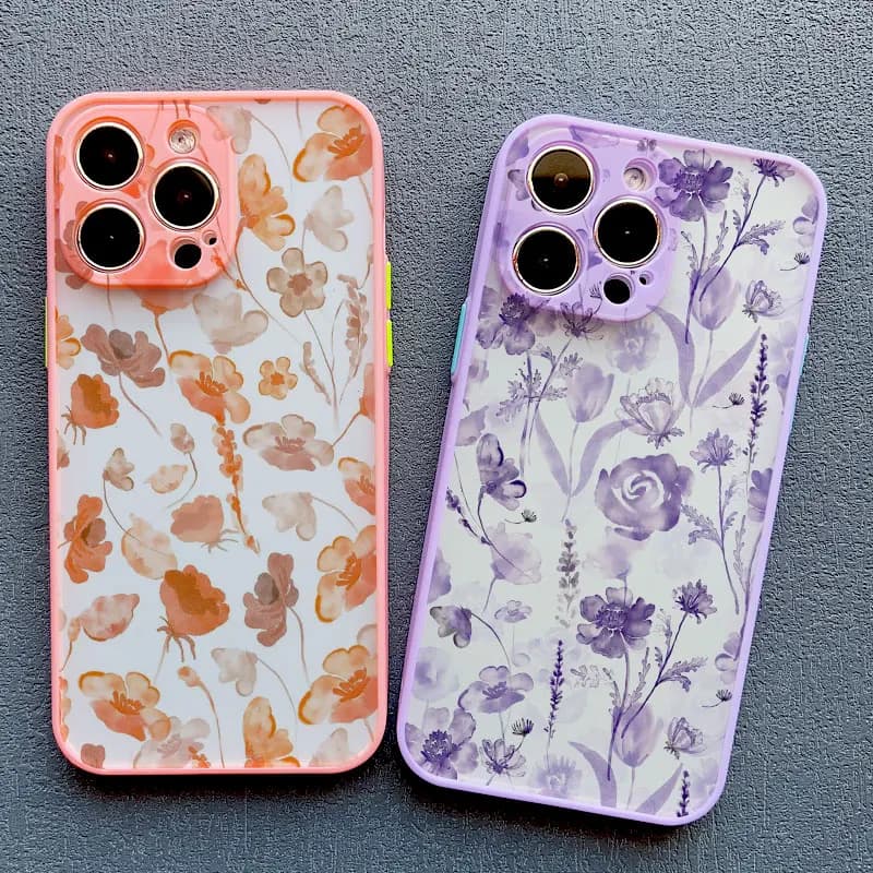 Watercolor Flower Phone Case for IPhone 17 16 15 13 12 11 Pro Max Mini 14 Pro Max Plus X XR XS 16 Plus Shockproof Cover Fundas