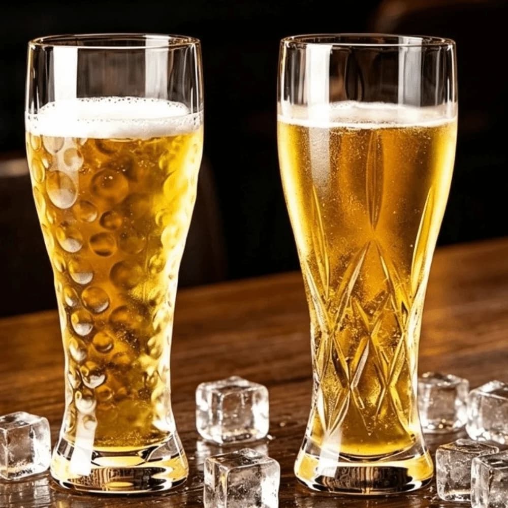 Drinkware 300/560ml Glass Beer Mug Exquisite Carved Large Capacity Craft Beer Cup Thickened Transparent Juice Glass Party