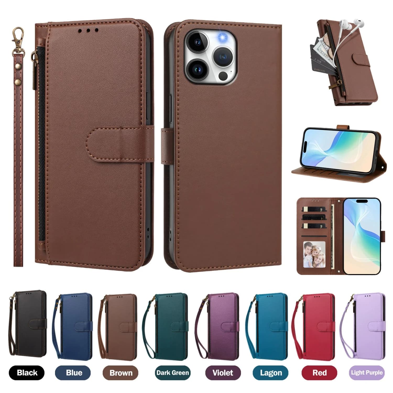 Case for Xiaomi POCO X8 X7 X6 X5 X4 X3 NFC Flip Cover Zipper Leather Wallet RFID Phone Book Funda Xiaomi Poco F3 F5 F6 F7 F8 Pro