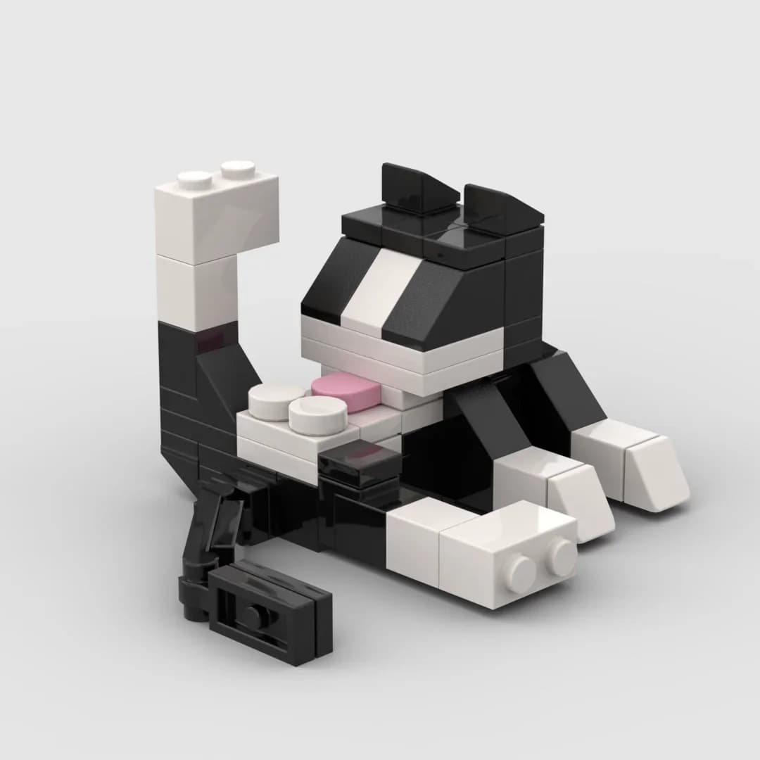 Serie Animali 62 Pezzi Mattoncini MOC Figurine Gatto Blocchi da Costruzione Fai-da-Te Giocattoli Educativi per Bambini Regalo di Compleanno