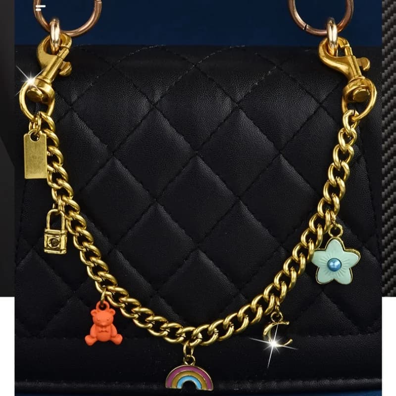 Nuovo modello di vendite calde Arcobaleno Orsetto Blocco Borsa appesa Catena di fascino Borsa da donna di moda Ciondolo Accessori di lusso