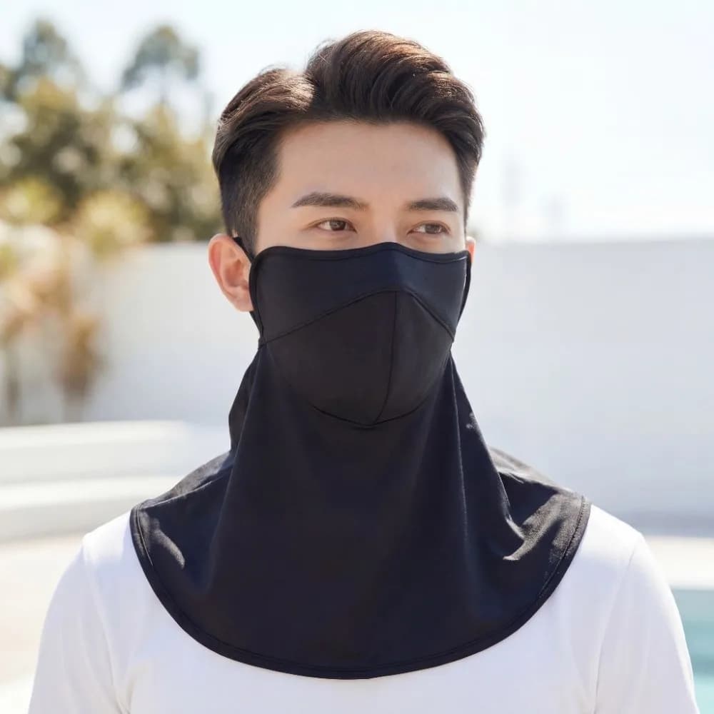 Maschera Solare per Ciclismo in Raso, Protezione Solare Elastica Sottile per il Viso, Leggera, Liscia, Traspirante, Maschera Parasole da Viaggio