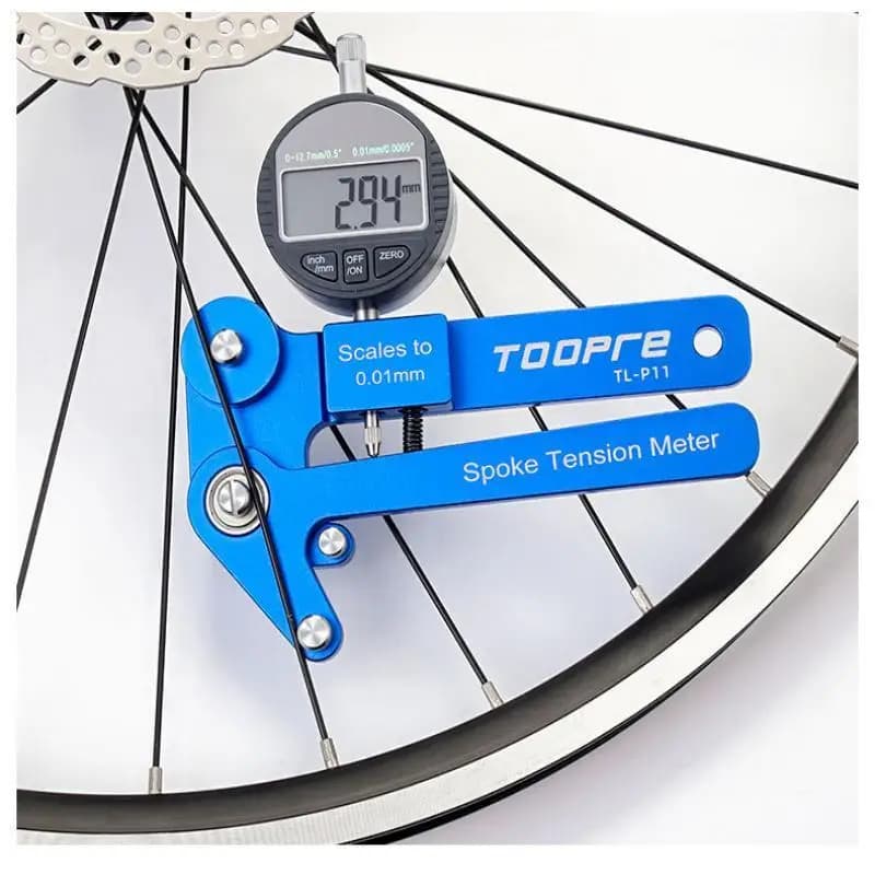 TOOPRE Tensiometro per raggi di bicicletta Display digitale Strumento di correzione del cerchione Set di ruote meccaniche Dispositivo di misurazione della regolazione del cerchione