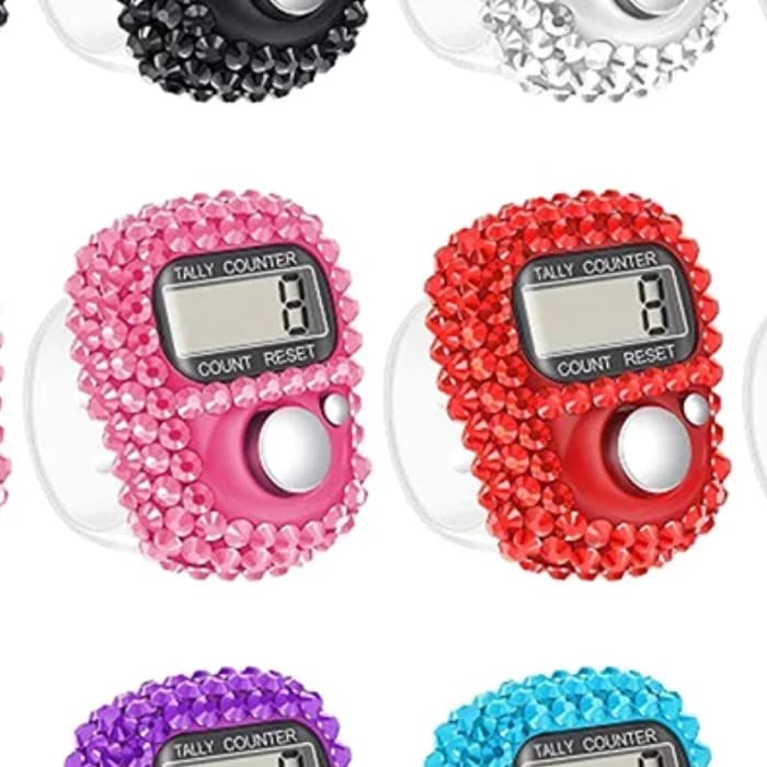 Contatore elettronico da dito Anello da dito Clic portatile ripristinabile Display digitale Contatore Conteggio golf Accessori di preghiera intrecciati