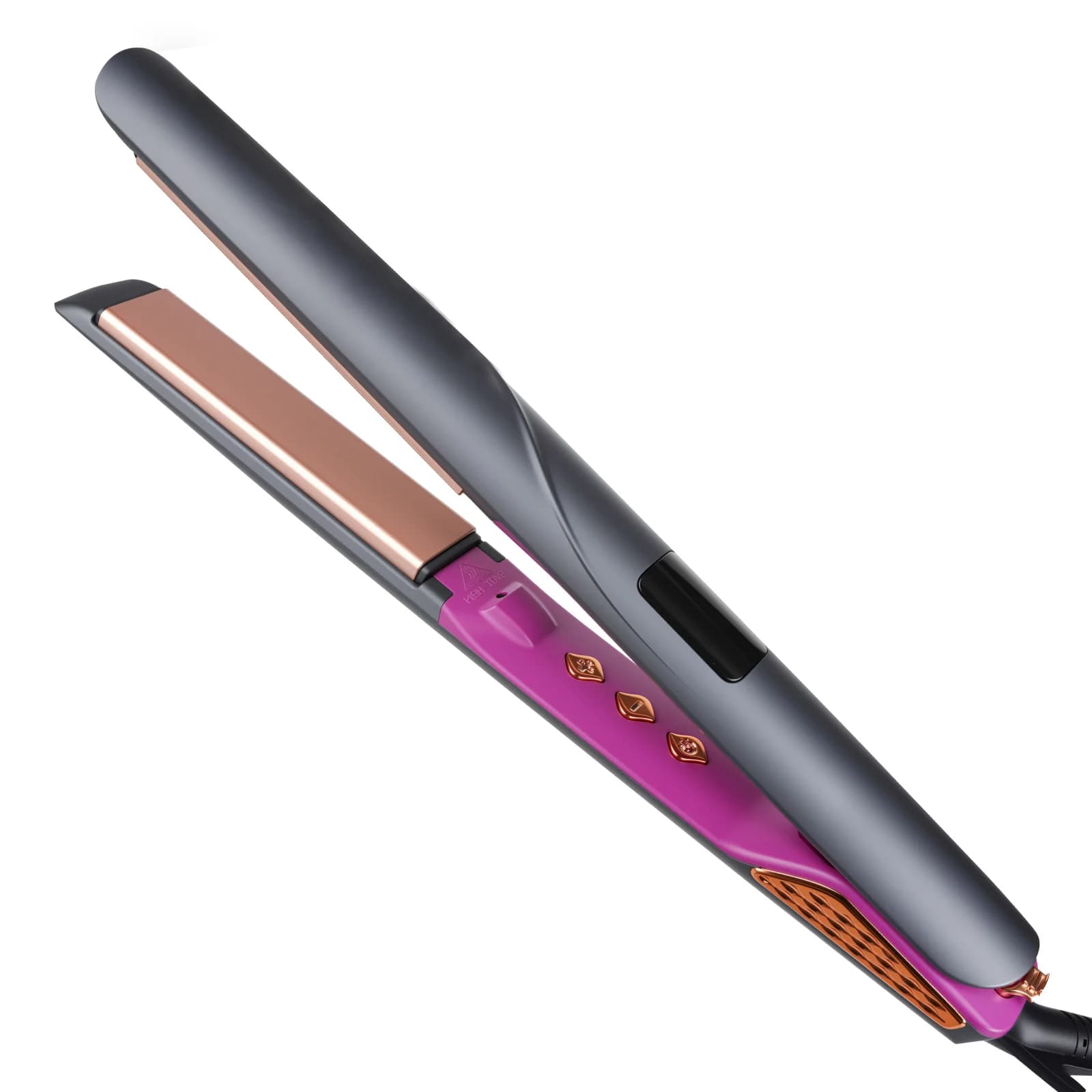 Piastra per capelli Lonic da donna, piastre in ceramica da 1 pollice, temperatura regolabile 120-230 ° C, Spazzola Antistatica a Doppio Voltaggio per Tutti i Tipi di Capelli