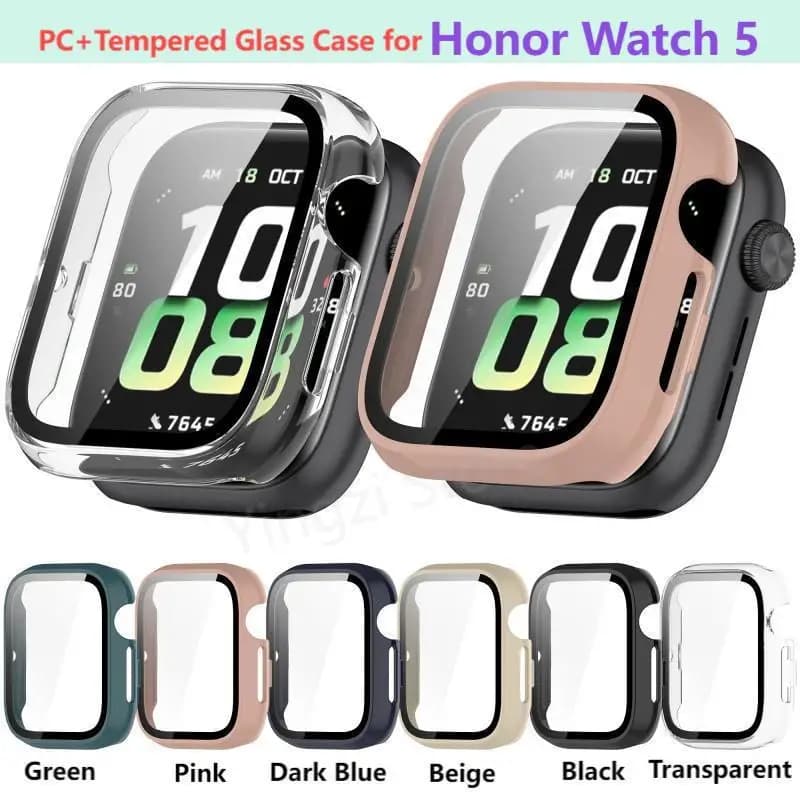 PC + custodia in vetro temperato per Honor Watch 5 Smart Watch cinturino protettivo cover paraurti Honor Watch5 protezione schermo accessori