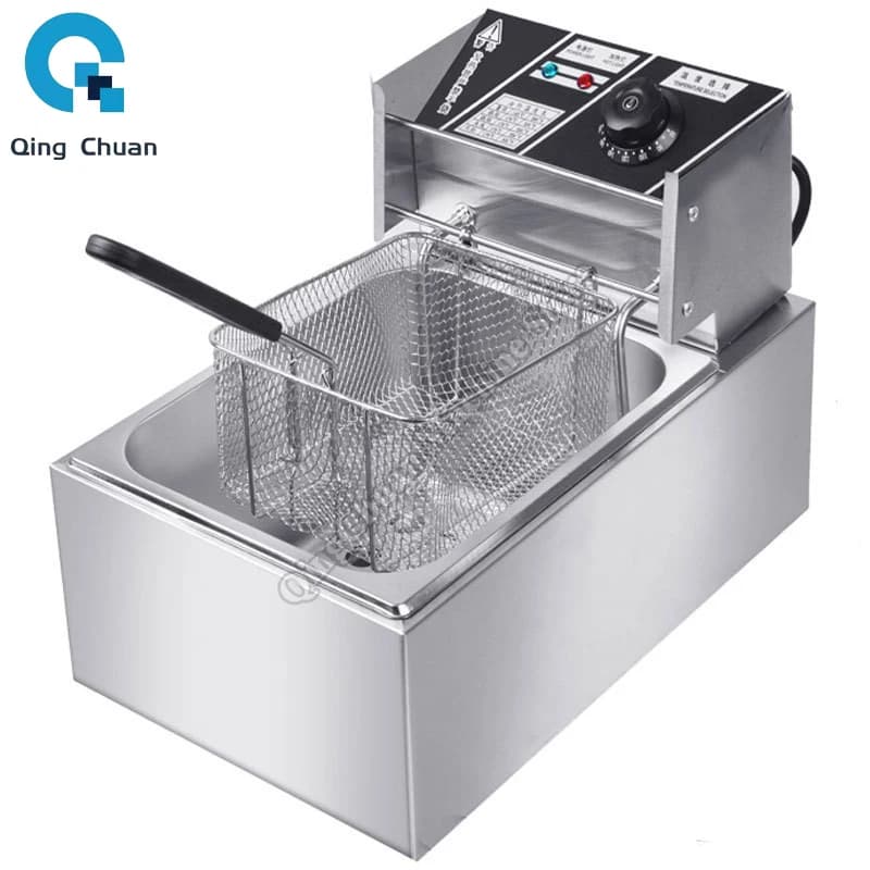 Electric Frying Furnace Commercial Large Capacity Single Cylinder Stainless Steel Frying Pan Electric Frying Furnace