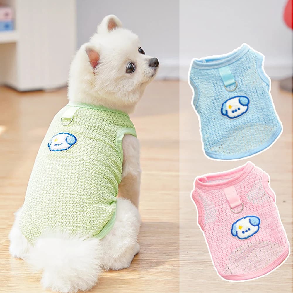 Gilet rinfrescante per cani, in rete traspirante, sottile, per cani di piccola taglia, vestiti estivi, magliette per gatti di taglia media, maglietta intima per cuccioli