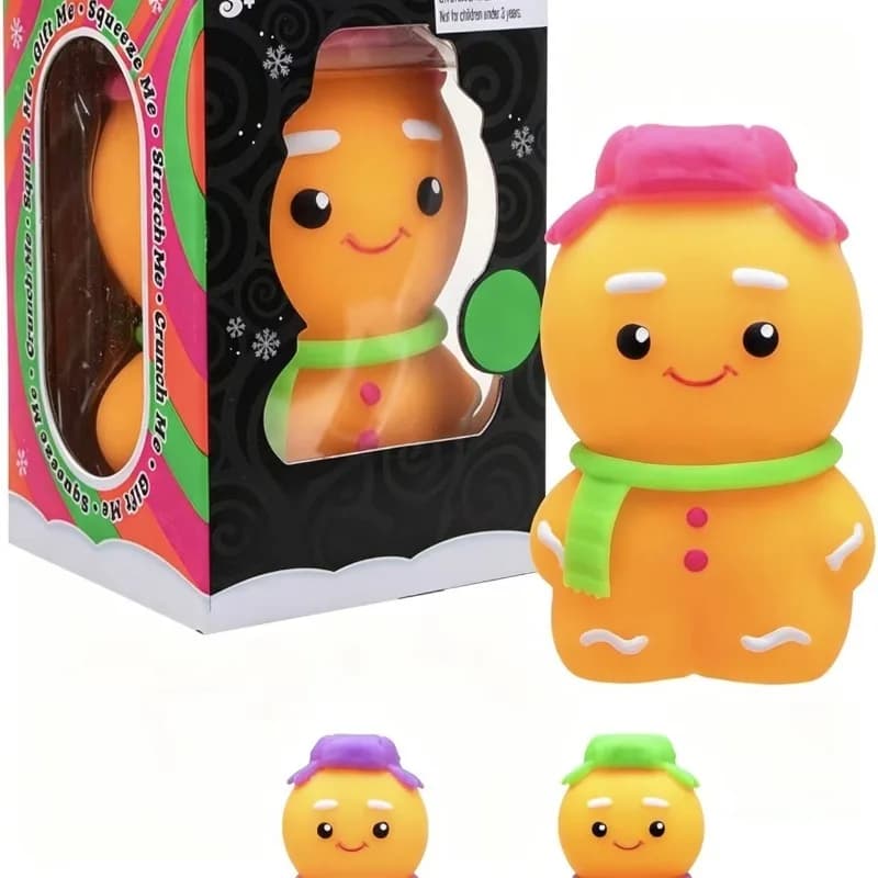 Simpatico Omino di Pan di Zenzero Luminoso e Croccante, Giocattolo Morbido Antistress Portatile, Regalo Natalizio per Bambini e Adulti dai 3 Anni in su