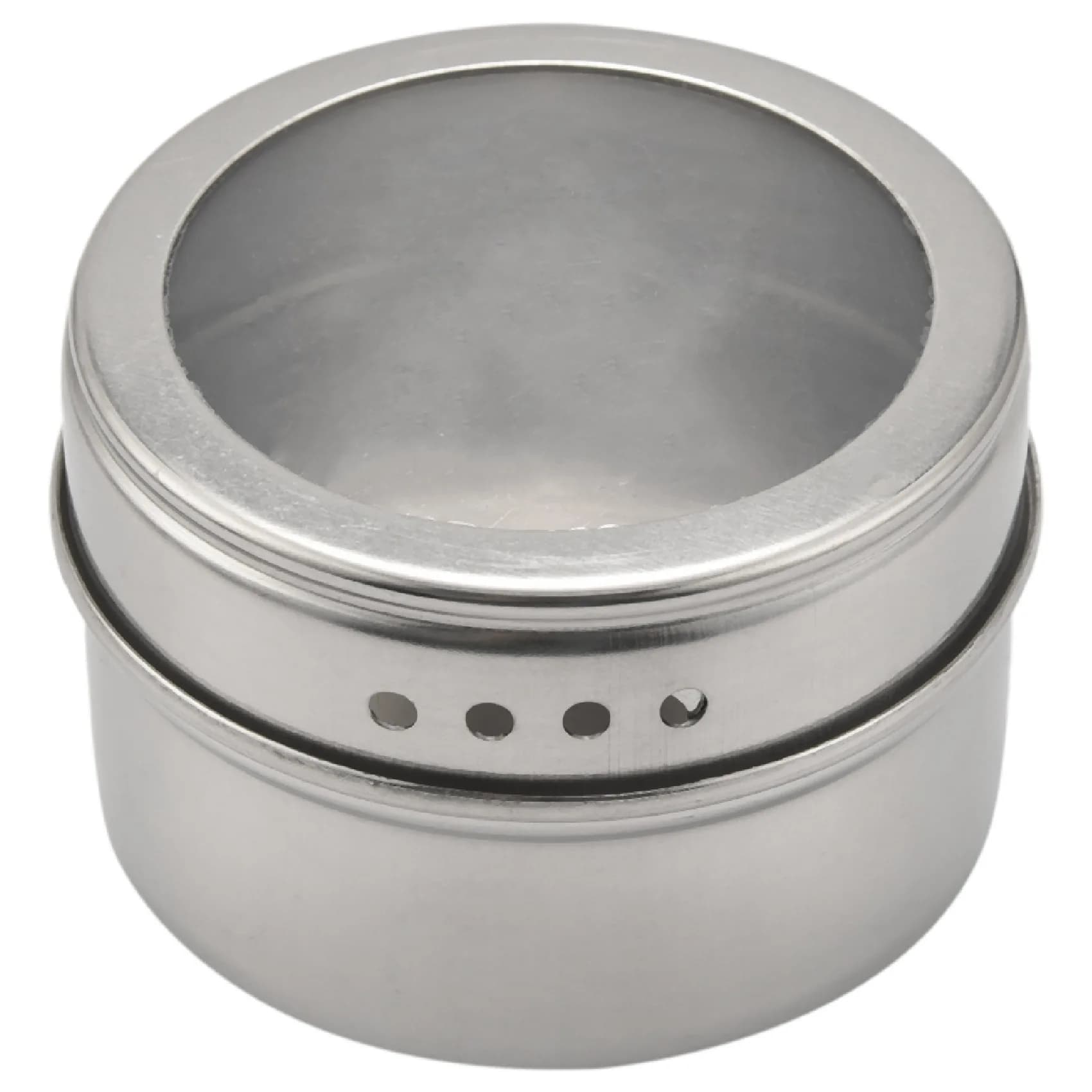 ABLU-Set di 10 Barattoli per Spezie in Acciaio Inox con Coperchio Trasparente Magnetico, Contenitori per Salse e Condimenti, Accessori da Cucina
