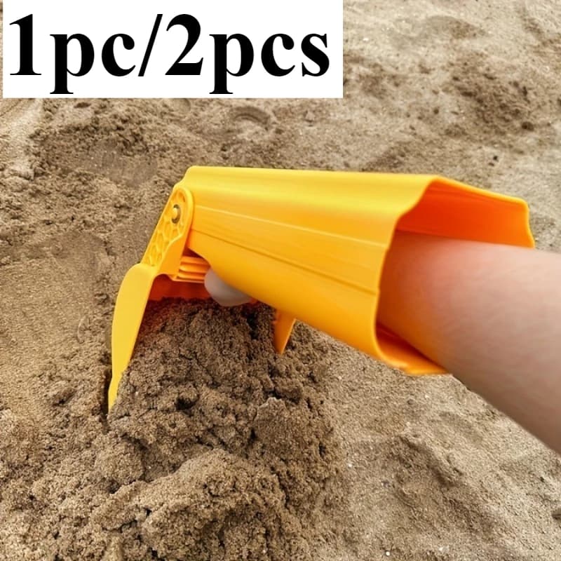 1pc/2pcs Pro Sand & Snow Shovel - Vibrant Orange Beach Digging Tool for Kids/Adults, Heavy-Duty Plastic Snow Toy