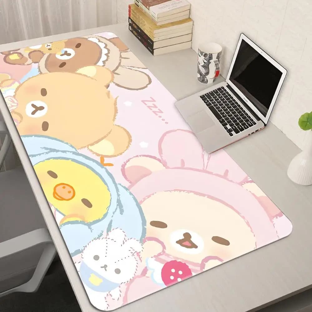 Tappetino per mouse rosa cartone animato XXL Tappeto per tastiera Anime Kawaii Laptop Tappetino per mouse morbido da gioco carino Tappetino per scrivania HD per computer