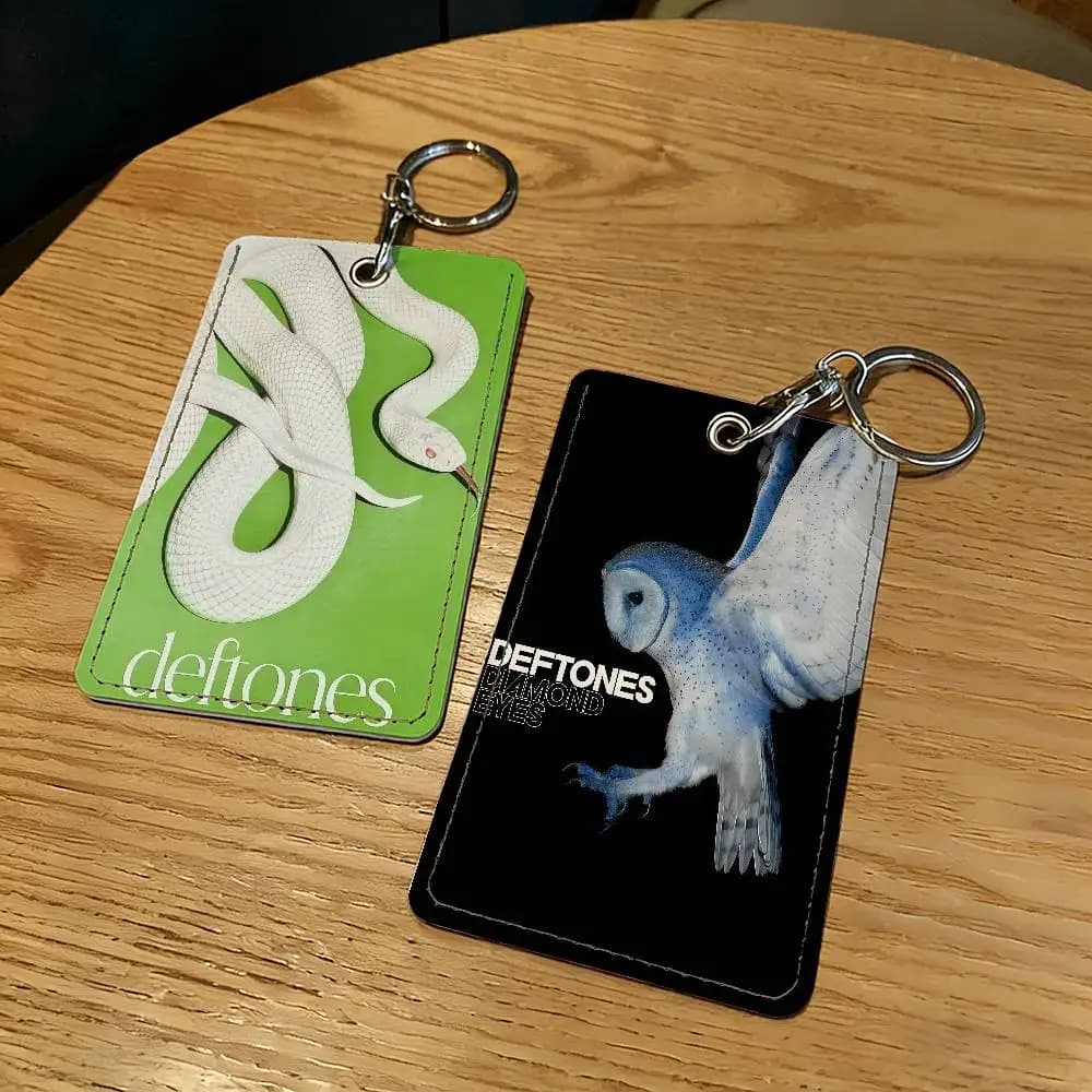 Portachiavi con Porta Carte Rock Band D-Deftones, Custodia Protettiva per Chiavi e Serrature, Regalo di Sicurezza