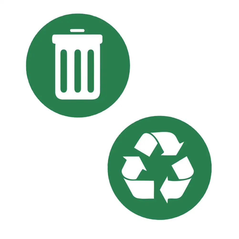 Set di 2 Adesivi in PVC per Raccolta Differenziata, Impermeabili e Rimovibili, Decalcomanie per Classificazione Rifiuti e Promemoria per la Raccolta