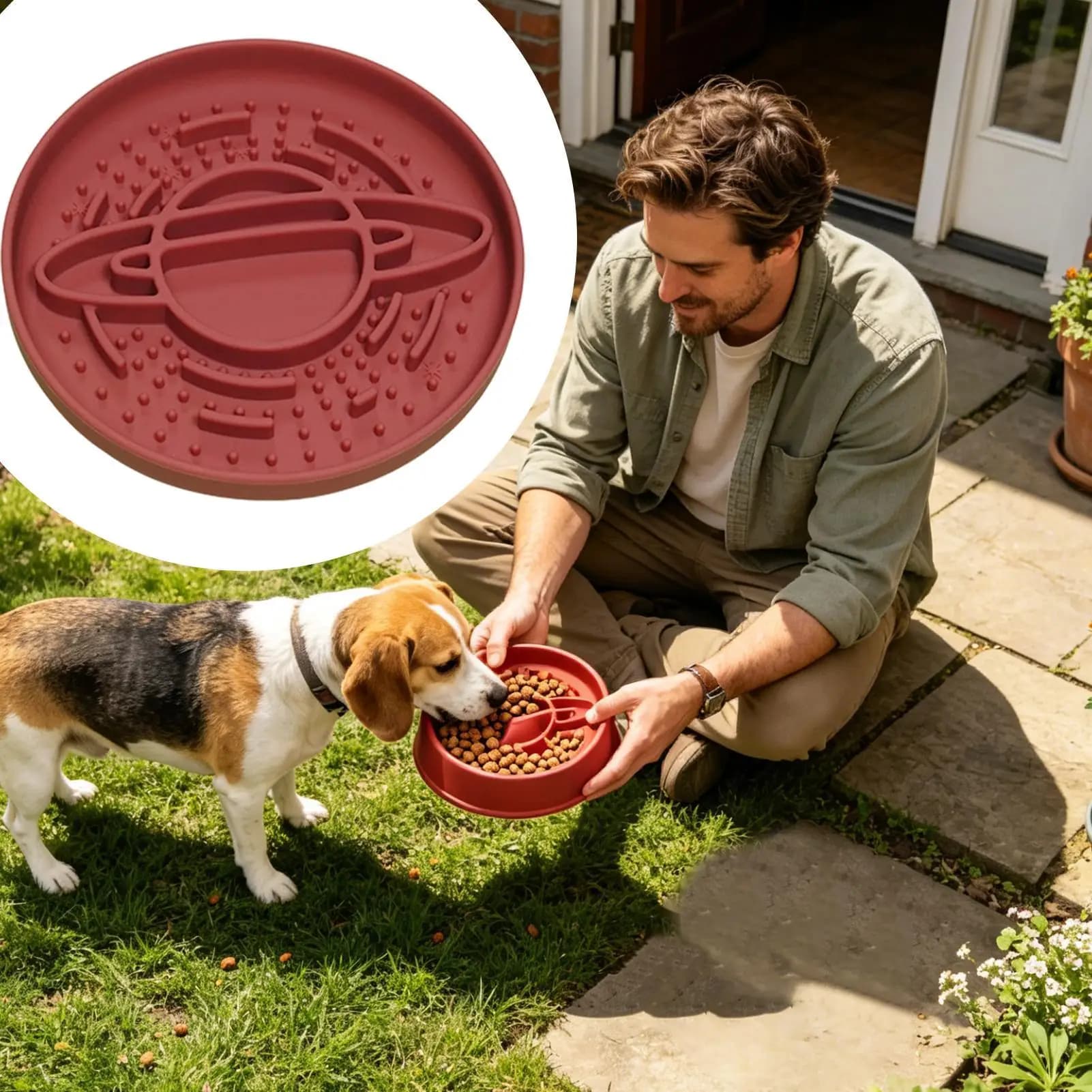 Ciotole per cani Slow Feeder in silicone anti-ingozzamento e antiscivolo, per cuccioli e animali di taglia media, ideali per leccare e mangiare in piedi, per uso quotidiano a casa