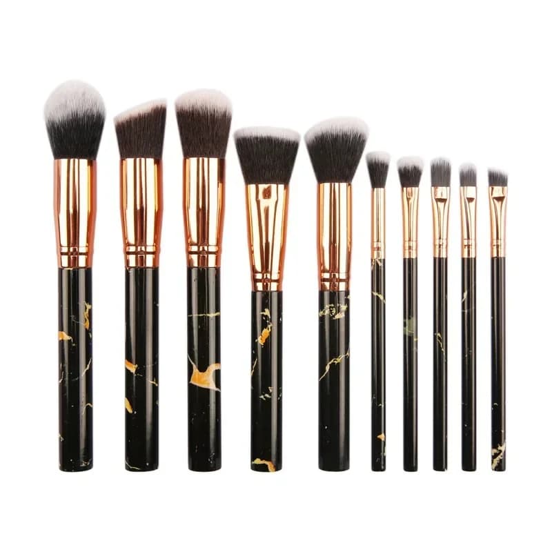 10 pieces/set make-up brushes printed in marble foundation powder small umbrella cosmetic brush kit for shade eyebrows
