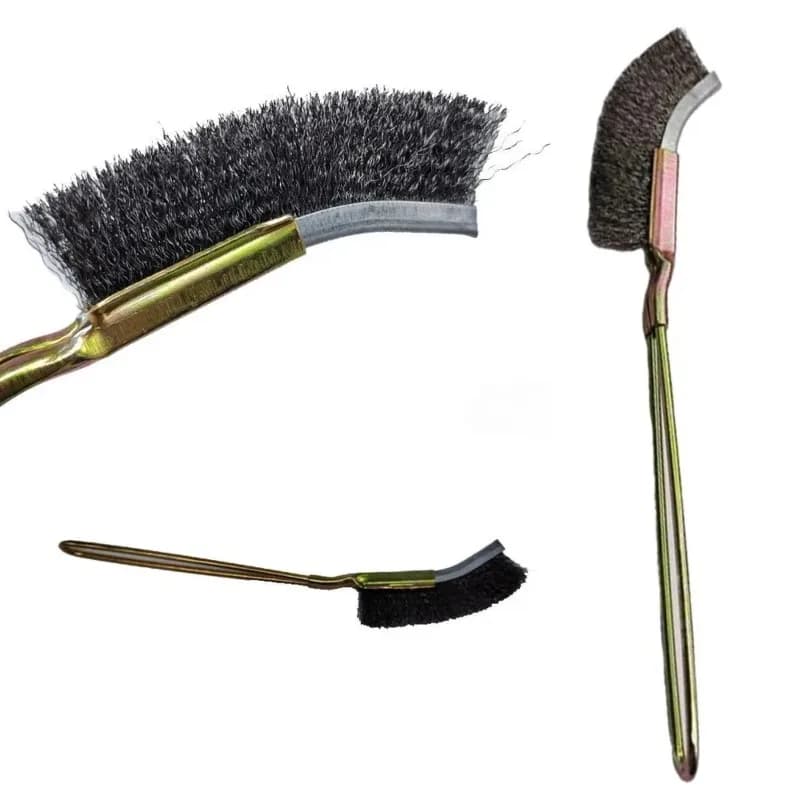 【OFFERTA LAMPO!】Set di spazzole in filo d'acciaio - Manico in metallo resistente, 2 setole ultra fini, perfette per la pulizia delle superfici difficili da raggiungere