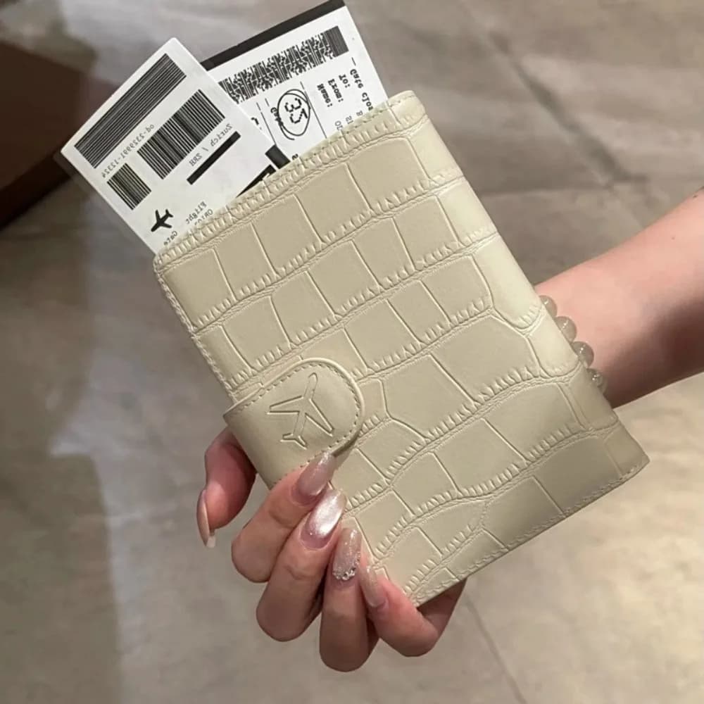 Porta passaporto portatile in tinta unita Custodia per passaporto da viaggio ultrasottile antifurto Porta documenti Porta carte di credito in PU
