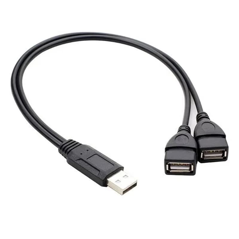 USB 2.0 A 1 Male To 2 Dual USB Female Data Hub Power Adapter One To Two Y Splitter USB Charging Power Cable Cord Extension Cable