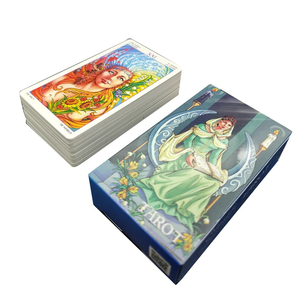 Spagnolo Francese Tedesco Edizione inglese Divinazione efficace Oracle Fate Gioco Ruota dell'anno Tarocchi Carte per Principianti Mazzo