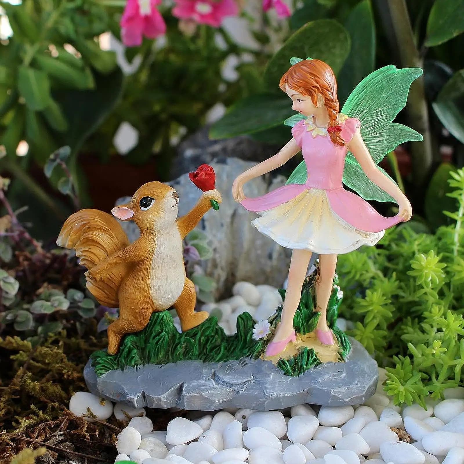 Fairy Garden Accessories Miniature Figurines Dollhouse Decoration Gift Sculpture for Yard Family Friends Plant Pot