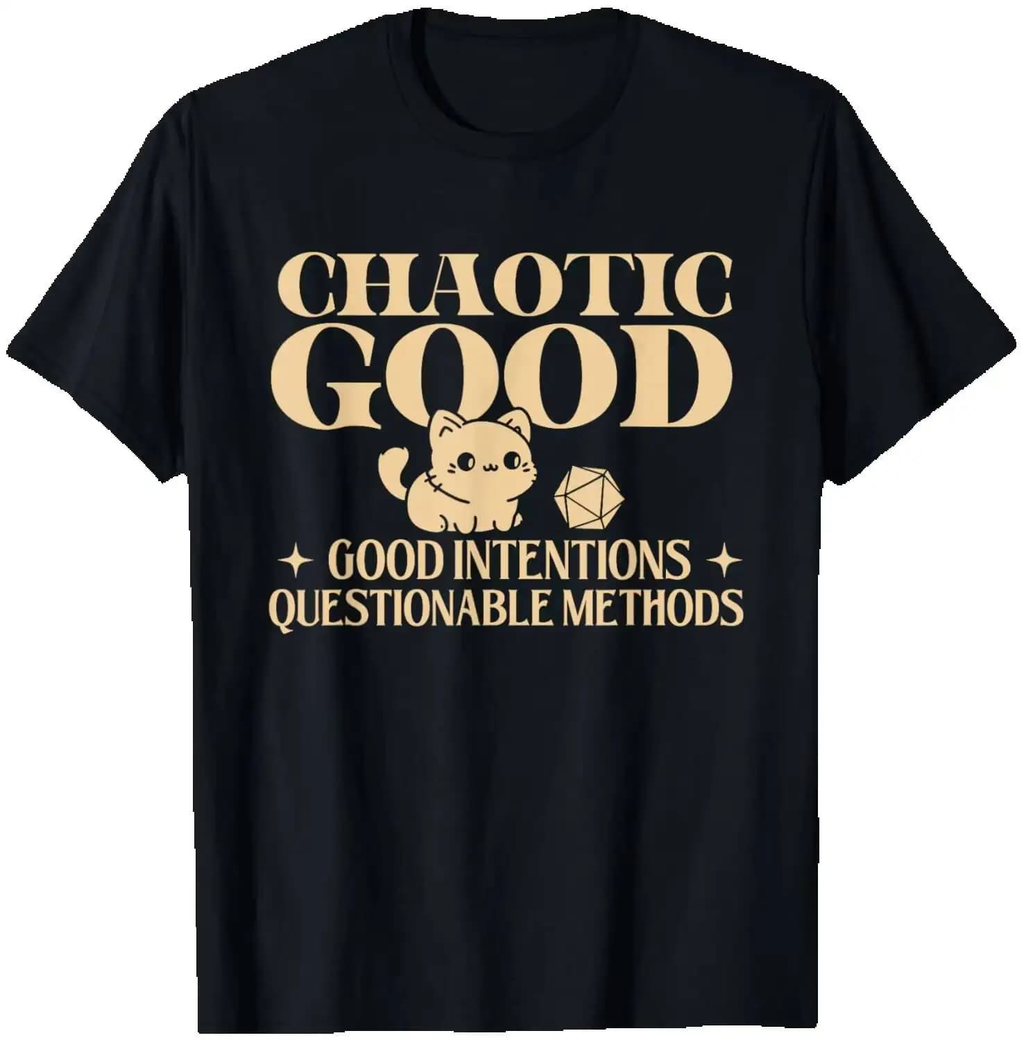 Chaotic Good - RPG Games D20 Tabletop T-Shirt Summer Short-Sleeved Breathable Sweat-Wicking Versatile Trendy T-Shirt