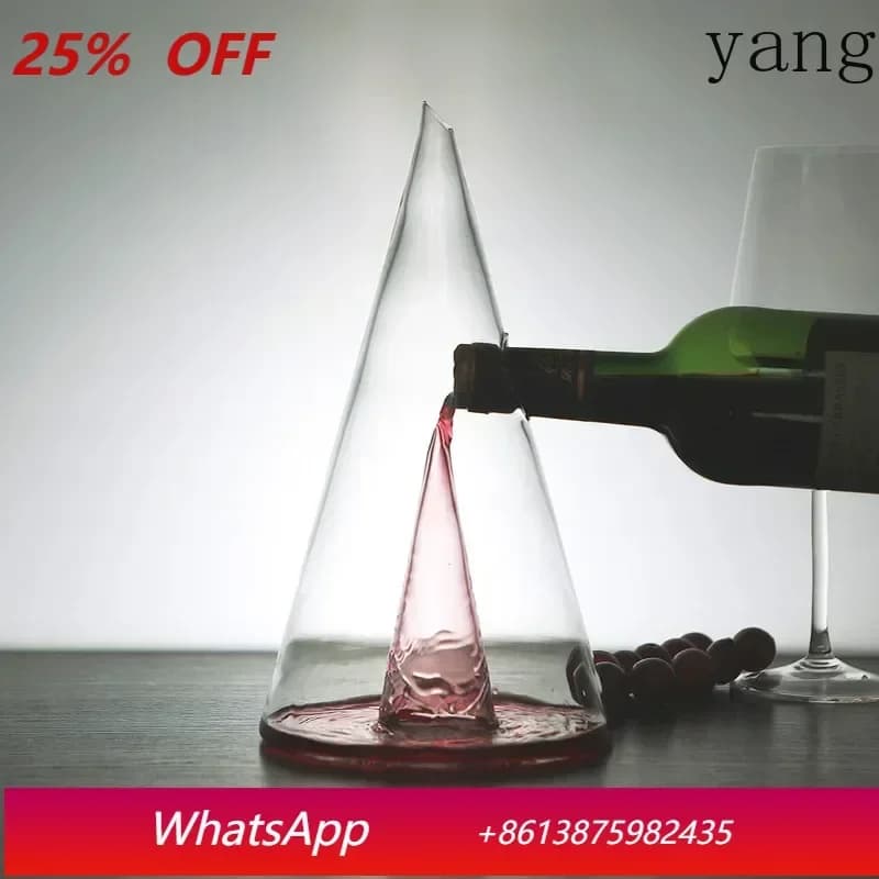 Decanter in Vetro a Forma di Piramide con Versatore a Cascata per Vino Rosso 350/750ml, Caraffa per Brandy, Bottiglia per Champagne, Bicchieri da Bar, Regali