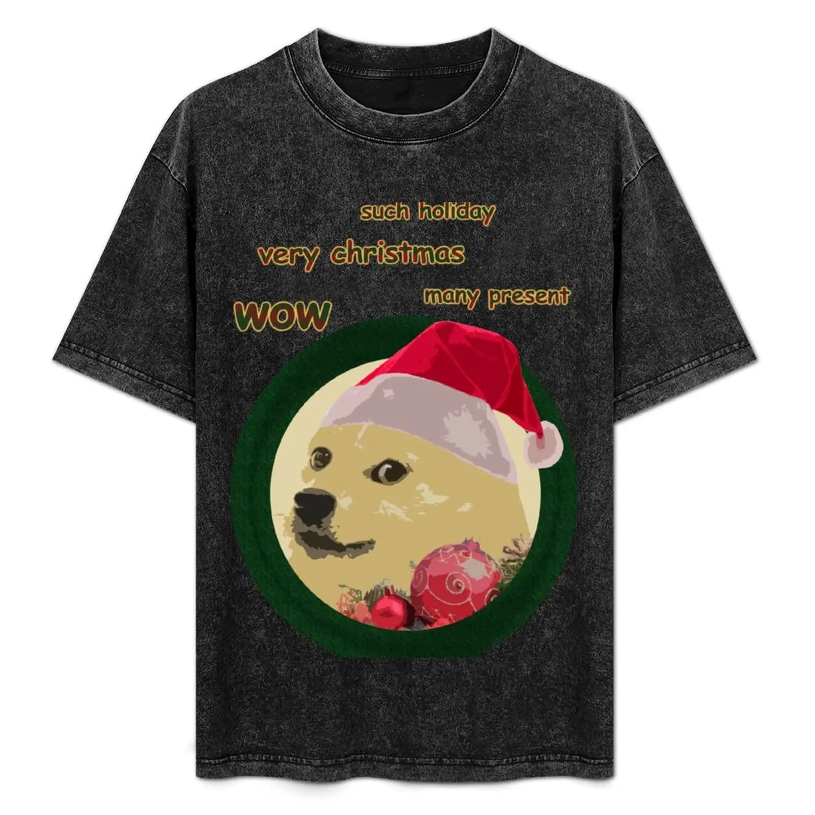 Christmas Doge T-Shirt Work Outdoor T-Shirt for Men