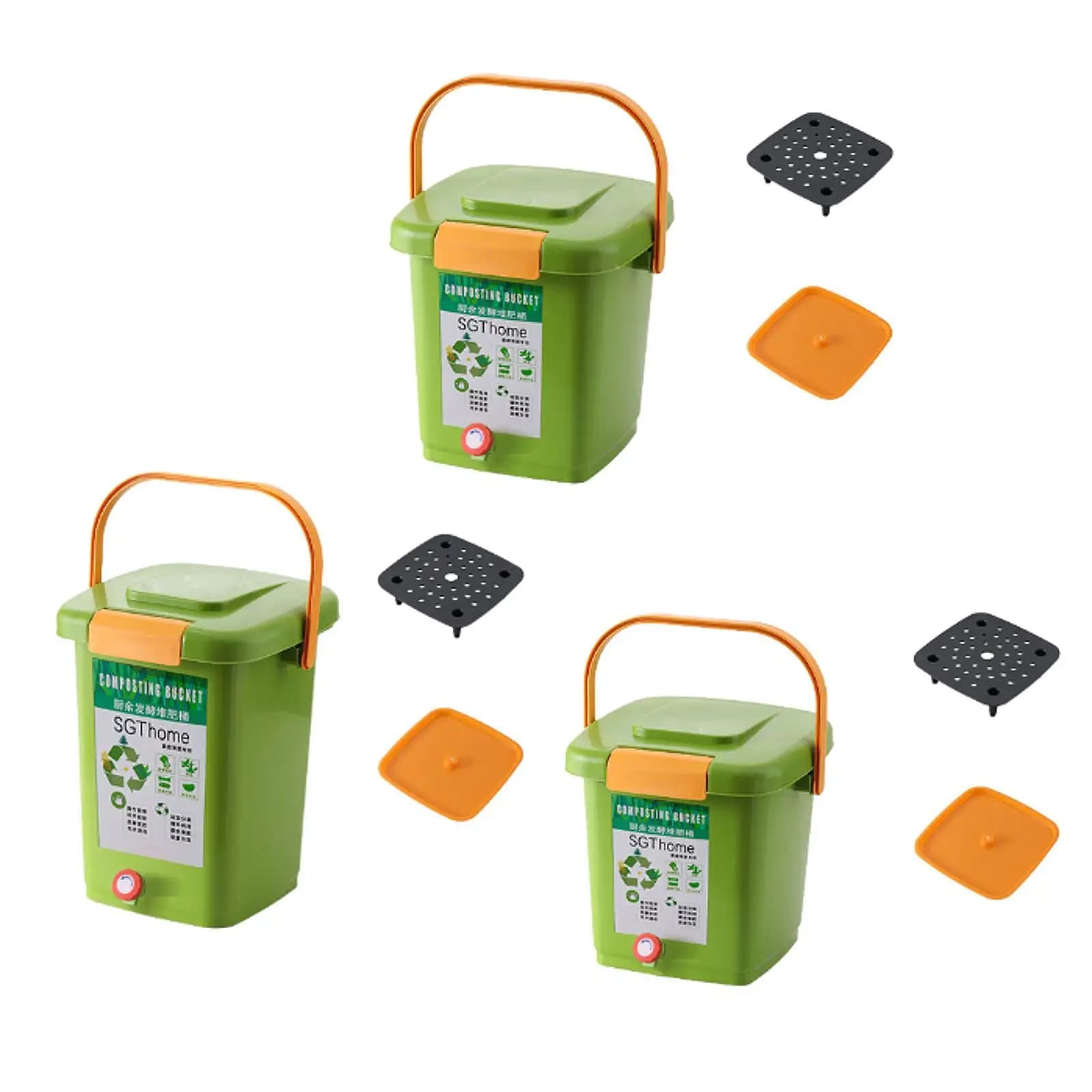 Contenitore per compostaggio portatile per bidone per compost interno per frutteto da balcone da cucina