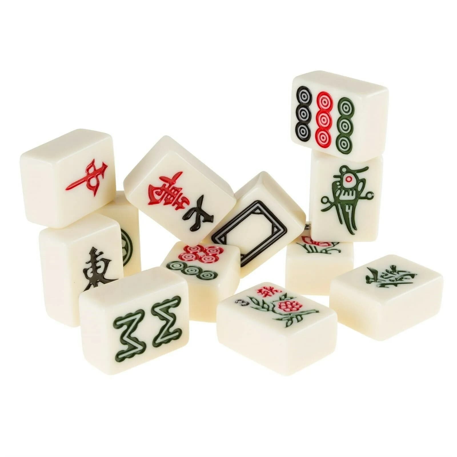 Set da Mahjong Cinese con 144 Tessere in Elegante Custodia, Dimensioni 1,25 x 0,75 Pollici
