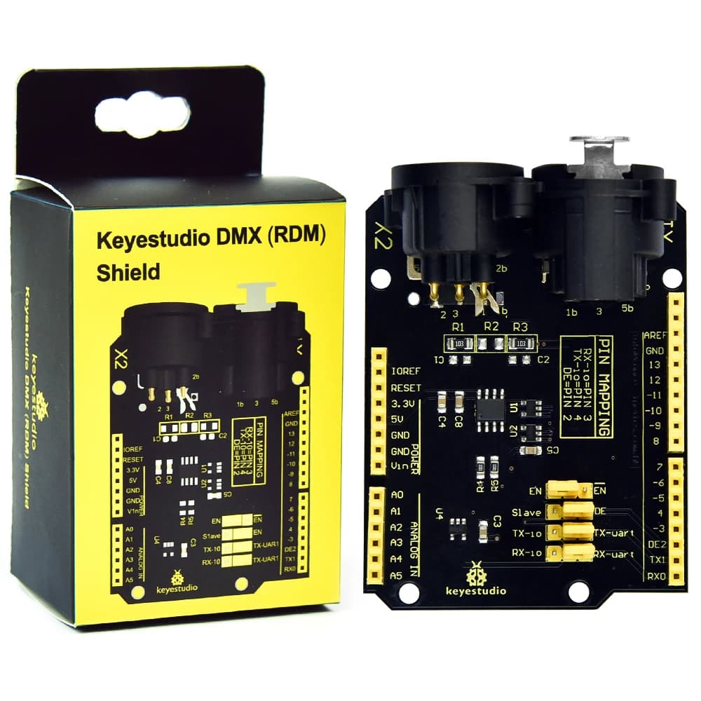 NUOVA scheda elettronica Keyestudio 5V DMX (RDM) Shield per Arduino UNO/altoparlanti di controllo, luce e macchina per fumo