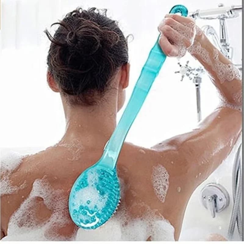 Spazzola da Bagno con Manico Lungo, Morbida, per Esfoliazione e Massaggio della Pelle, Spazzola per Doccia con Manico